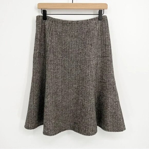 Sundance Black & Cream Wool A Line Skirt Size 8 - Picture 2 of 4